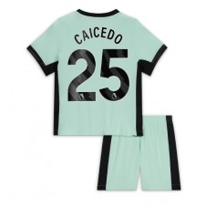 Chelsea Moises Caicedo #25 Tredjedraktsett Barn 2023-24 Kortermet (+ korte bukser)